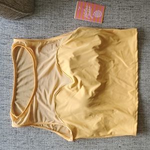 KJ Tangerine Netted Sweetheart Top